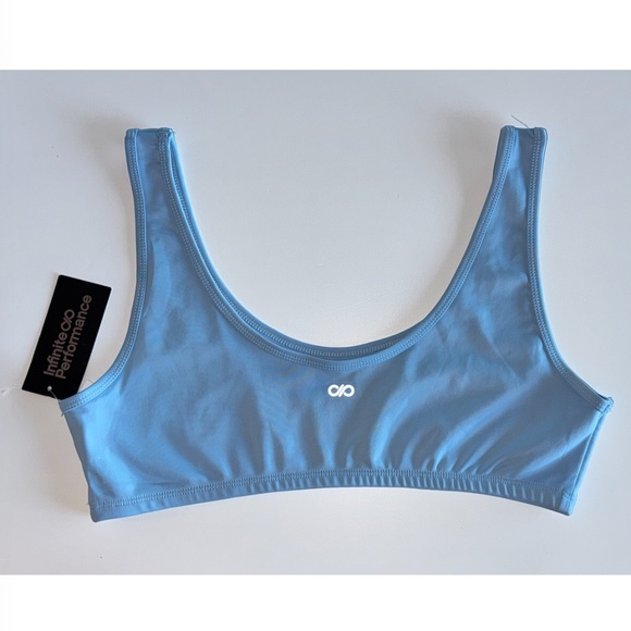 💙 3/$21 NEW Aerie Infinite Performance Sports Bra XL Light Blue - Picture 1 of 4